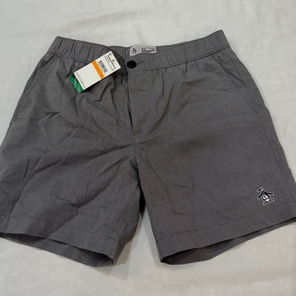 Original Penguin Men's Charcoal Flat Front Shorts
